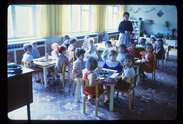 Một lớp mẫu giáo ở Donetsk.