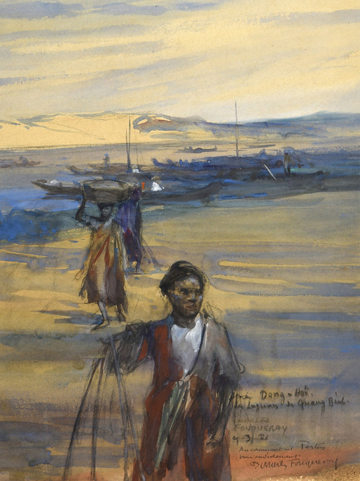 Đầm phá Quảng Bình. Tranh của Dominique Charles Fouqueray (1869-1956).