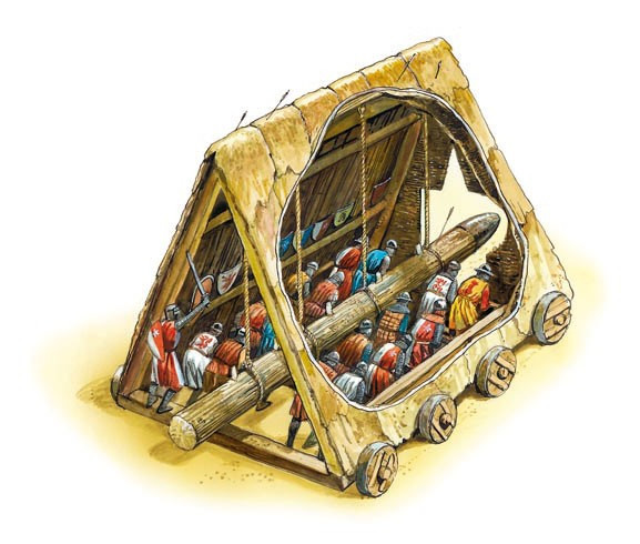 Xe đập thành (battering-ram) là tên gọi của một loại vũ khí thô sơ nhưng đã khiến rất nhiều tòa thành thời cổ đại sụp đổ.