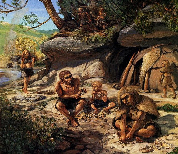 Nơi sống: Người Neanderthal (Homo neanderthalensis) chủ yếu sống ở châu Âu và một phần của châu Á. Họ đã sử dụng các hang động và nơi trú ẩn tự nhiên để bảo vệ mình khỏi thời tiết lạnh giá. Ảnh: Pinterest.