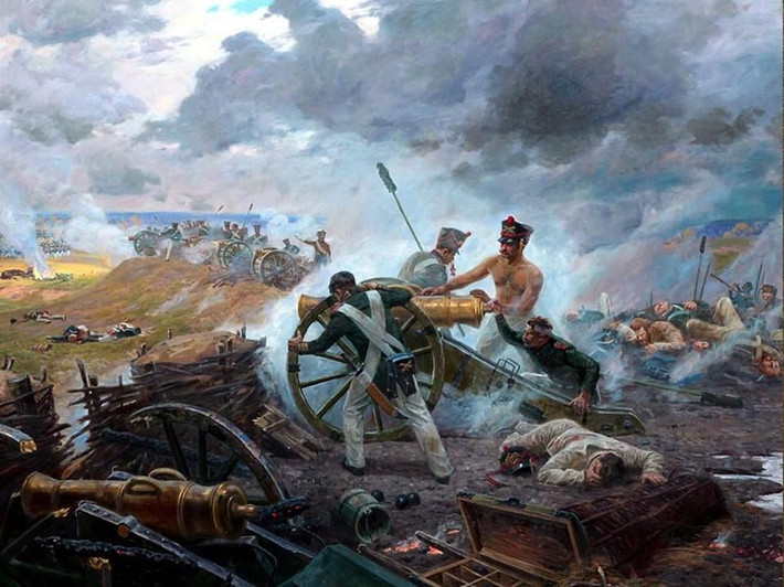 3. Trận Borodino (1812) (Cuộc xâm lược Nga của Napoléon). Quốc gia: Pháp vs. Nga. Số thương vong: Khoảng 70.000 người. Ý nghĩa: Trận đánh lớn nhất trong cuộc chiến xâm lược Nga của Napoléon, dẫn đến việc quân Pháp phải rút lui sau chiến dịch Moscow thất bại. Ảnh: Pinterest.