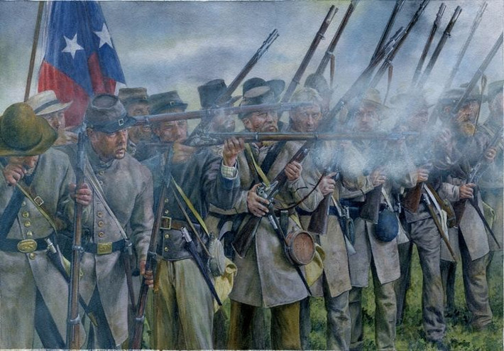 7. Trận Shiloh (1862) (Nội chiến Hoa Kỳ). Quốc gia: Liên bang miền Bắc vs. Liên minh miền Nam. Số thương vong: Khoảng 23.000 người. Ý nghĩa: Một trong những trận đánh đẫm máu nhất của Nội chiến Hoa Kỳ, mở đường cho quân đội miền Bắc tiến vào miền Nam. Ảnh: Pinterest.