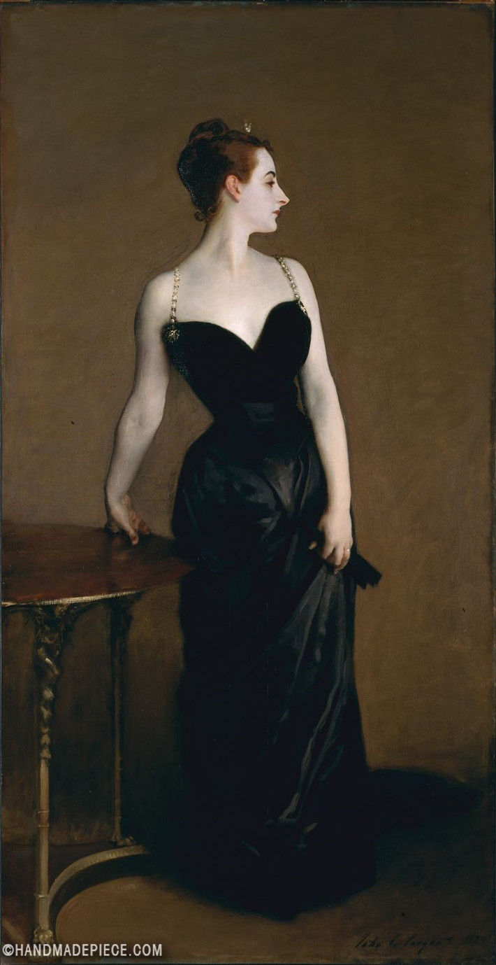 12. "Madame X" - John Singer Sargent (1884). Bức chân dung này miêu tả một phụ nữ quý tộc Pháp, với vẻ đẹp lạnh lùng và bí ẩn, từng gây tranh cãi mạnh mẽ khi ra mắt. Ảnh: Pinterest.