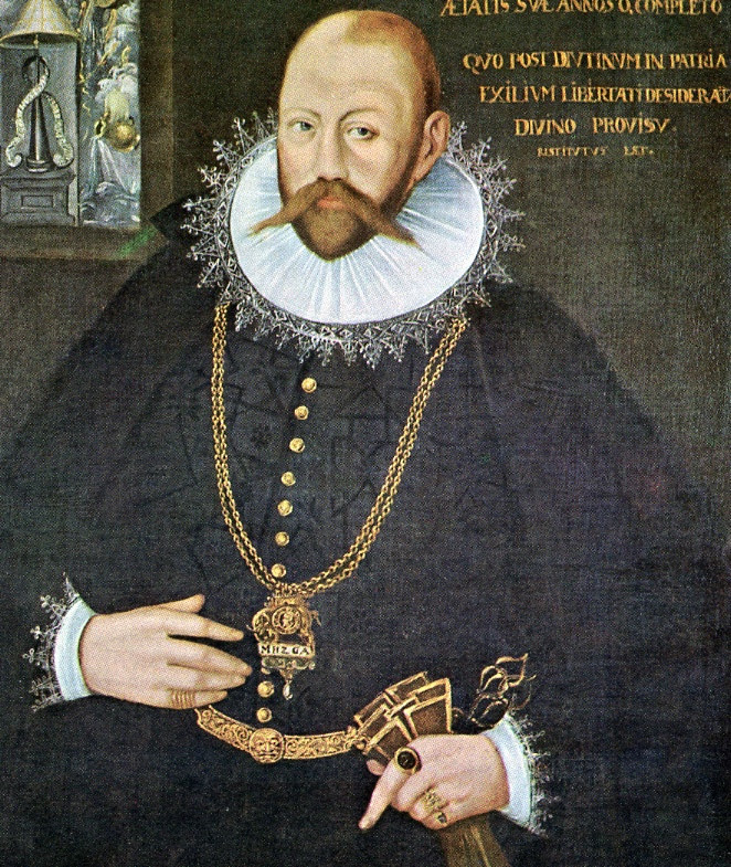 14. Tycho Brahe (1546–1601). Tycho Brahe, một nhà thiên văn học xuất sắc, đã có một cuộc sống kỳ lạ khi ông sống trong một lâu đài có vật nuôi là một con nai và sử dụng một người lùn làm người hầu. Ông mất mũi trong một cuộc đấu tay đôi và phải đeo mũi giả bằng kim loại suốt đời. Ảnh: Pinterest.