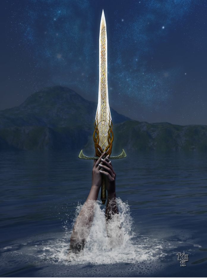 1. Excalibur. Chủ nhân: Vua Arthur (Anh). Đặc điểm: Thanh gươm huyền thoại trong truyền thuyết Vua Arthur, Excalibur được cho là mang sức mạnh thần thánh và biểu trưng cho quyền lực của vị vua chính danh. Ảnh: Pinterest.