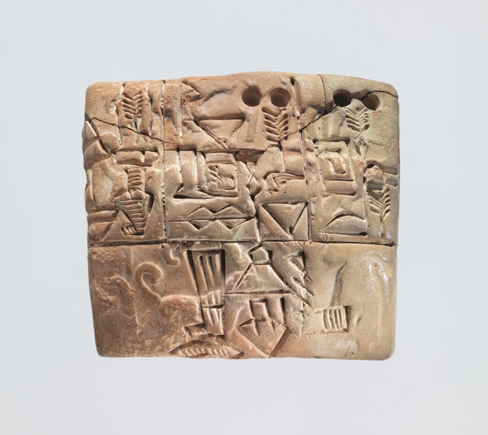 Chữ viết Proto-Sumerian. Đây là hệ thống ký tự sử dụng ở miền nam Lưỡng Hà khoảng năm 3500-3100 TCN. Là một trong những hệ thống chữ viết đầu tiên, nhiều ký tự của nó vẫn chưa được giải mã hoàn toàn. Ảnh: Pinterest.