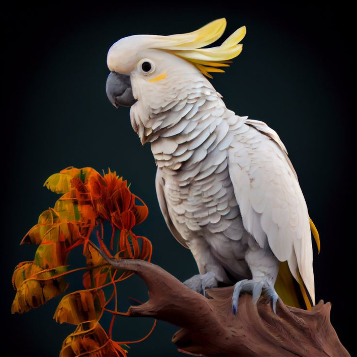 Vẹt mào vàng (Cockatoo): Có thể học nói và nhại tiếng người, đồng thời rất thân thiện với con người. Ảnh: Pinterest.