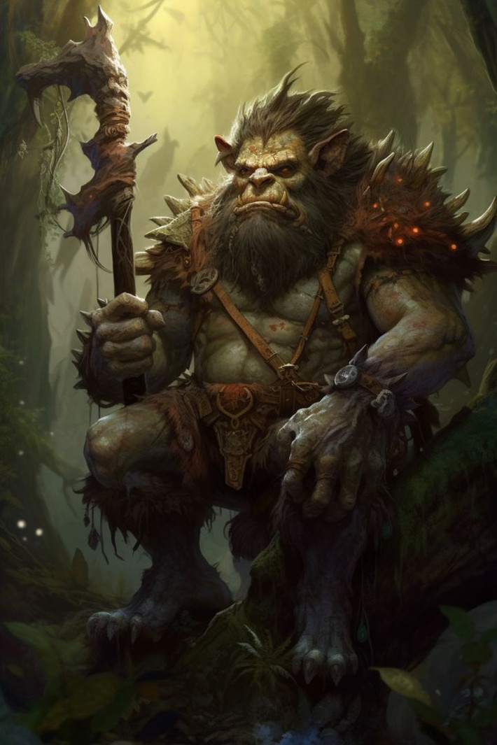 14. Trolls. Miêu tả: Trolls là những sinh vật khổng lồ hoặc nhỏ bé sống ở các vùng núi và hang động, thù địch với con người và có khả năng ma thuật. Sức mạnh: Sức mạnh thể chất và khả năng ma thuật, đặc biệt là gây ra ảo giác hoặc biến đổi hình dạng. Ảnh: Pinterest.