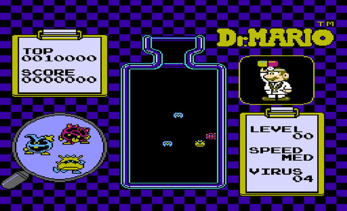 "Dr. Mario" do hãng Nintendo phát hành năm 1990, ở Việt Nam gọi là "xếp thuốc", là một trò chơi dạng xếp hình rất hay, trong đó người chơi phải xếp những viên thuốc theo màu sắc để tiêu diệt được những con virus có cùng màu.
