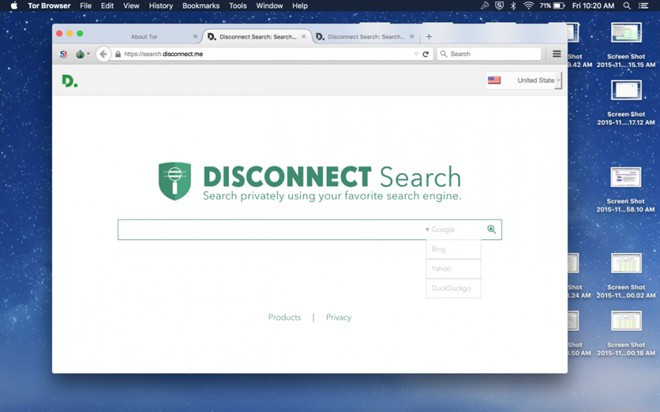 Đầu tiên, họ dùng một số công cụ nhất định để truy cập vào các trang web ẩn. Theo mô tả, các công cụ này rất dễ tìm thấy trên Google. Công dụng chính của chúng là ẩn danh người dùng bằng cách thay đổi IP và một số chỉ số khác, đồng thời tạo các cổng đặc biệt cho phép họ lướt vào thế giới dark web. Tuy nhiên, các biên tập viên này cũng cảnh báo người dùng thận trọng, vì họ có thể bị theo dõi bất kỳ lúc nào. Đây là giao diện chính của dark web cùng "Disconnect Search", công cụ tìm kiếm tương tự Google.
