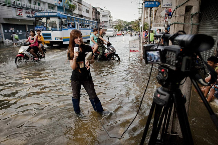 Một thủ đô khác cũng nằm trong danh sách này là Bangkok củaThái Lan. Tình trạng khai thác nước ngầm phục vụ sinh hoạt là nguyên nhân chính dẫn đến tình trạng ngập úng mỗi mùa mưa. Ảnh:AFP.