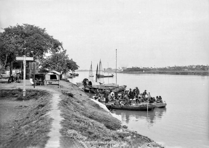 Khung cảnh tại một bến sông ở Thái Bình.