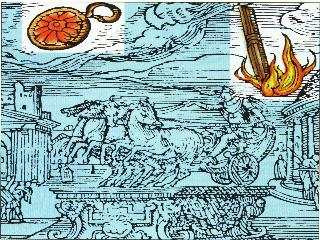 Đây là một hình vè thời Phục hưng, minh họa việc một UFO xuất hiện ở thành Rome trong cuốn sách "Prodigiorum Liber" của sử gia La Mã Julio Obsequens. Ông mô tả: "Một cái gì đó giống như một loại vũ khí, hoặc tên lửa, xuất hiện với một tiếng ồn lớn từ mặt đất bay lên trời" .