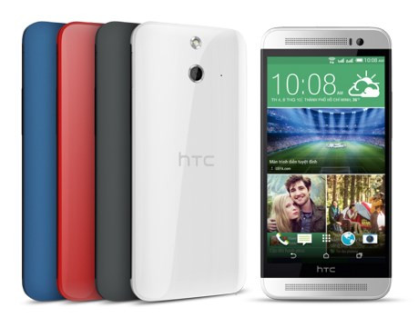 7. HTC One E8 Dual (6.590.000đ). Là siêu phẩm mới được giảm giá của năm 2014, HTC One E8 Dual mang những trang bị của một sản phẩm đầu bảng (One M8 trước đây) xuống phân khúc trung cấp. Máy sử dụng màn hình 5 inch Full HD (1.920 x 1.080 pixel) công nghệ Super LCD 3 danh tiếng của hãng không những cho những hình ảnh có độ sắc nét cao mà màu sắc vẫn đảm độ trung thực và tươi tắn. Cấu hình của máy thuộc hàng khủng với vi xử lý Qualcomm Snapdragon 801 bốn nhân 2,5GHz, 2GB RAM, 16GB bộ nhớ trong cùng khe cắm thẻ nhớ gắn ngoài. Camera sau 13MP và trước 5MP đáp ứng tốt nhu cầu chụp ảnh và chia sẻ lên trang cá nhân của người sử dụng. Máy có viên pin dung lượng 2.600 mAh.