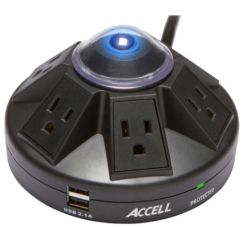 7. Accel Powramid. Hình dáng độc đáo của bộ sạc này cho phép bạn dễ dàng cắm nhiều thiết bị cùng lúc vào từng ổ cắm trên Accel Powramid. Mỗi ổ cắm có thể truyền tải dòng điện 2,1 ampe. Ngoài ra, Powramid giúp bảo vệ thiết bị khỏi sự cố đột biến điện áp đột ngột.