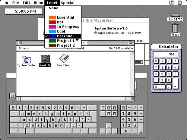 Hệ điều hành Mac OS của Apple trước kia được gọi đơn giản là Systems. Năm 1995, Apple phát hành Systems 7.5.