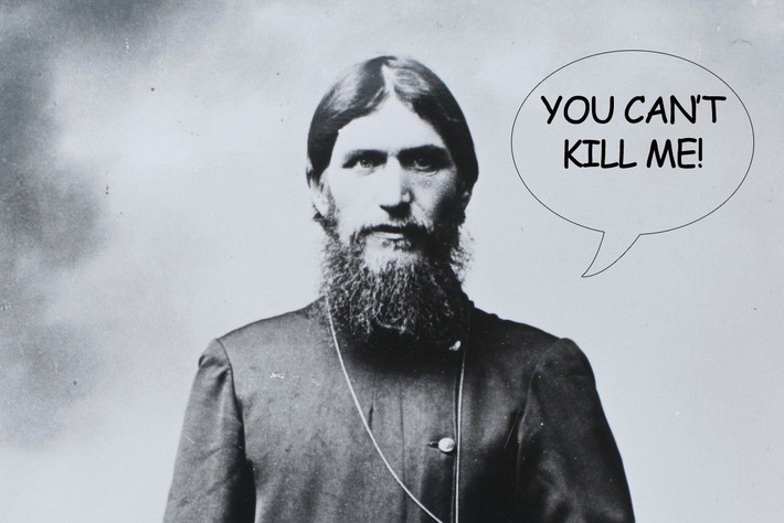 Nhưng Rasputin vẫn sống sót một cách kỳ diệu. Cuối cùng, ông ta bị trói và ném xuống một dòng sông băng. Thi thể của Rasputin đã được phát hiện vài ngày sau đó