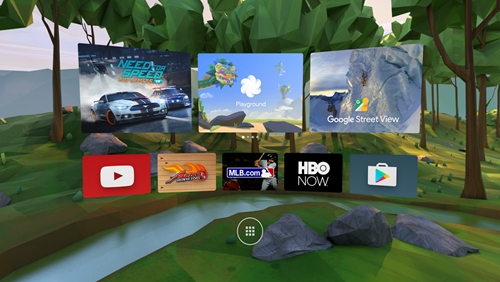 Daydream. Google đưa kính thực tế ảo Cardboard của họ lên một tầm cao mới - Daydream là hệ thống thực tế ảo bao gồm điện thoại Android có sẵn tính năng Daydream, kính đeo và bộ điều khiển. Bên trong kính đeo, người dùng sẽ thấy Daydream Home giữ vai trò như cửa hàng ứng dụng trong môi trường 3D chứa các ứng dụng và nội dung VR của YouTube, HBO, Electronic Arts, Ubisoft v.v.