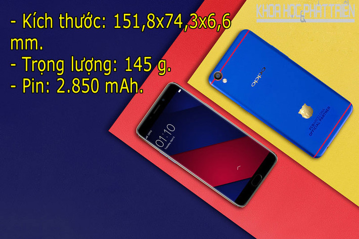 Viên pin của điện thoại Oppo F1 Plus phiên bản Barcelona hỗ trợ công nghệ sạc nhanh VOOC độc quyền của Oppo. Nhờ đó, máy chỉ cần sạc trong 5 phút để đàm thoại trong vòng 2 giờ hoặc sạc đầy 75% trong vòng 30 phút.