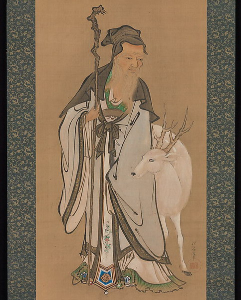 2. Thọ Lão nhân (Jurōjin) mang dung mạo của một cụ già quắc thước, thường có một chú hươu bên cạnh. Vị thần này mang lại sự trường thọ.