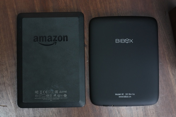 Sản phẩm của thương hiệu Việt Bibox có thiết kế và vật liệu khá nổi trội so với Kindle (basic) 2014.