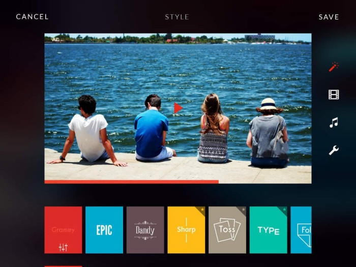 Replay Video Editor. Replay Video Editor giúp việc biên tập video của bạn trở thành một thú vui, khi bạn có thể biến ảnh, video trở thành những bộ phim tuyệt hay bằng cách thêm nhạc nền và dùng các hiệu ứng đặc biệt. Ứng dụng cung cấp 27 phong cách video cho bạn lựa chọn, với các hiệu ứng đặc biệt khác nhau. Bạn có thể thêm text, nhạc, cắt video một cách dễ dàng trước khi cho ra sản phẩm cuối cùng. Ứng dụng được phát hành miễn phí cho iOS.