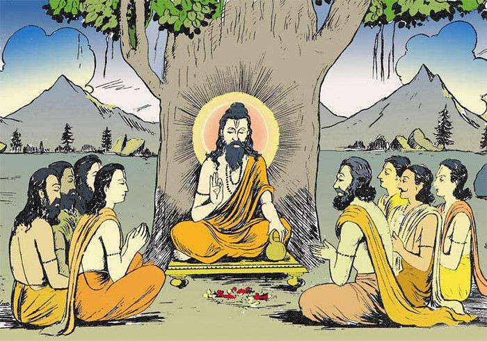 4. Lối tiếp cận qua đối thoại giữa thầy và trò. Nội dung thường được truyền đạt thông qua các cuộc đối thoại giữa đạo sư (guru) và học trò, tạo nên tính chất khai mở tâm linh đặc trưng. Ảnh: Pinterest.