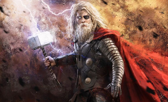 7. Không phải thần thông thái nhất. Thor nổi tiếng với sức mạnh phi thường nhưng không được xem là vị thần khôn ngoan nhất. Trong nhiều câu chuyện, ông thường hành động bộc phát và bị Loki hoặc các vị thần khác lừa gạt. Ảnh: Pinterest.