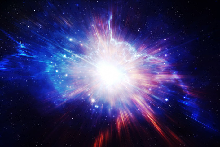 10. Vũ trụ sơ khai có thể đã từng là "súp quark-gluon". Ngay sau Vụ Nổ Lớn (Big Bang), vũ trụ có thể đã ở trạng thái plasma quark-gluon, nơi quark tồn tại tự do trước khi kết hợp thành proton và neutron. Hiện nay, các nhà khoa học đang cố gắng tái tạo trạng thái này trong các máy gia tốc hạt. Ảnh: Pinterest.