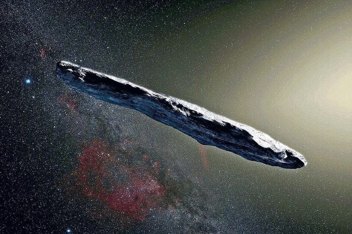 6. Oumuamua di chuyển quá nhanh để con người có thể tiếp cận. Với tốc độ khoảng 315.000 km/h, Oumuamua đã nhanh chóng rời khỏi Hệ Mặt Trời, khiến chúng ta không có cơ hội gửi tàu vũ trụ để nghiên cứu trực tiếp. Ảnh: Pinterest.
