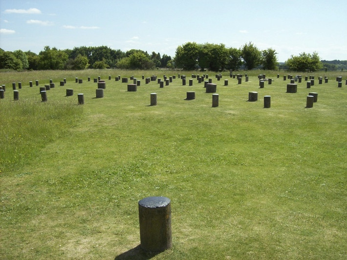 3. Gỗ từng được sử dụng thay vì đá. Không giống như Stonehenge với những khối đá khổng lồ, Woodhenge ban đầu được xây dựng bằng các cột gỗ lớn, nhưng theo thời gian, gỗ đã bị phân hủy hoàn toàn. Ảnh: Pinterest.