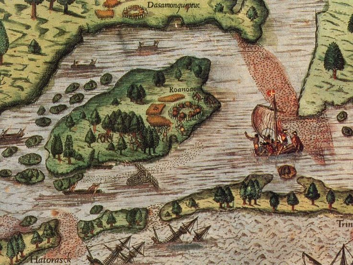 8. Bí ẩn của Roanoke vẫn chưa có lời giải. Dù đã có nhiều nghiên cứu và giả thuyết, nhưng đến nay, sự biến mất của thuộc địa Roanoke vẫn là một trong những bí ẩn lớn nhất lịch sử nước Mỹ. Ảnh: Pinterest.