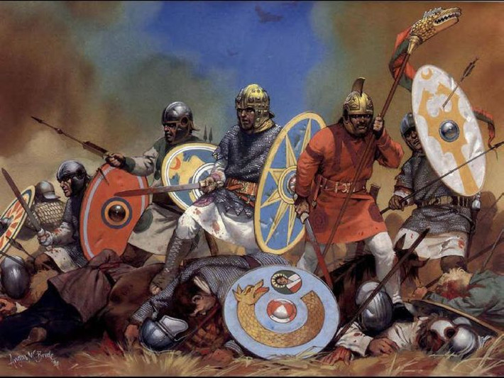 1. Một thất bại nặng nề của La Mã. Trận Adrianople là một trong những thất bại quân sự tồi tệ nhất của đế chế La Mã, khi quân đội La Mã dưới quyền Hoàng đế Valens bị quân Goth đánh bại thảm khốc. Ảnh: Pinterest.
