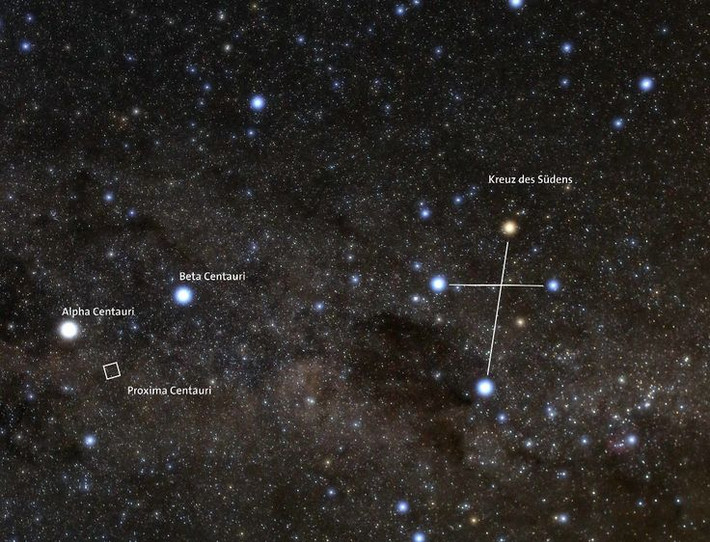 3. Một phần của hệ Alpha Centauri. Proxima Centauri cùng với Alpha Centauri A và Alpha Centauri B tạo thành hệ sao ba, nhưng nó di chuyển khá độc lập. Ảnh: Pinterest.