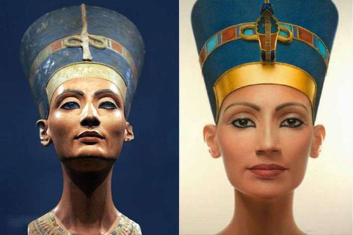 4. Vai trò trong việc cai trị Ai Cập. Sau khi Pharaoh Akhenaten qua đời, một số giả thuyết cho rằng Nefertiti đã trị vì Ai Cập dưới danh hiệu Pharaoh Neferneferuaten trước khi Tutankhamun lên ngôi. Ảnh: Pinterest.