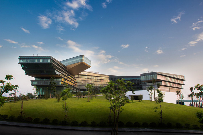 Toàn cảnh khách sạn Marriott ở số 8 Đỗ Đức Dục nơi Tổng thống Mỹ Donald Trump nghỉ lại khi tham gia Hội nghị thượng đỉnh Mỹ-Triều lần 2. Ảnh: Zing.