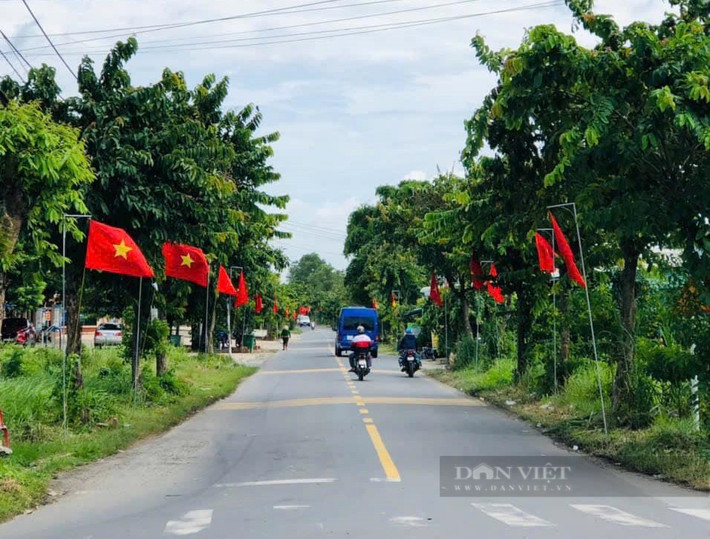 Những con đường rực rỡ cờ hoa tại ngoại thành TP.Hồ Chí Minh. Ảnh: Quang Sung.