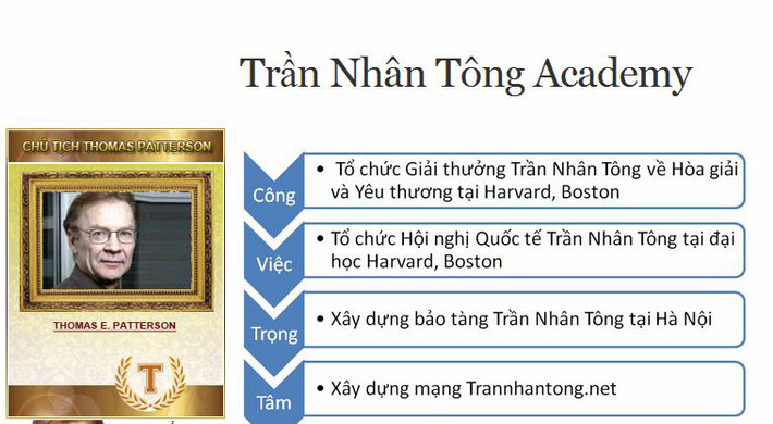 Tên tuổi của ông đã được đặt cho một viện nghiên cứu đặt tại thành phố Boston, Mỹ, nơi nghiên cứu các giá trị từ di sản của vua Trần Nhân Tông đối với thế giới. Hình ảnh chụp lại từ website Viện Trần Nhân Tông.