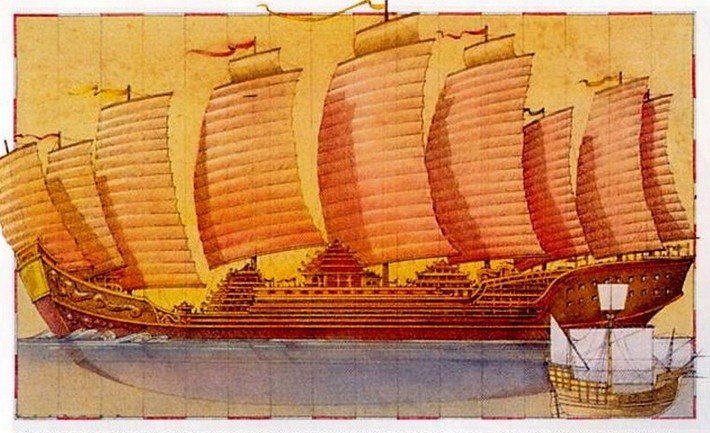 Chiếm hạm của Đô đốc Trịnh Hòa thời nhà Minh được cho là dài đến 400m, gấp 5 lần con thuyền Santa Maria của nhà thám hiểm vĩ đại Christopher Columbus.