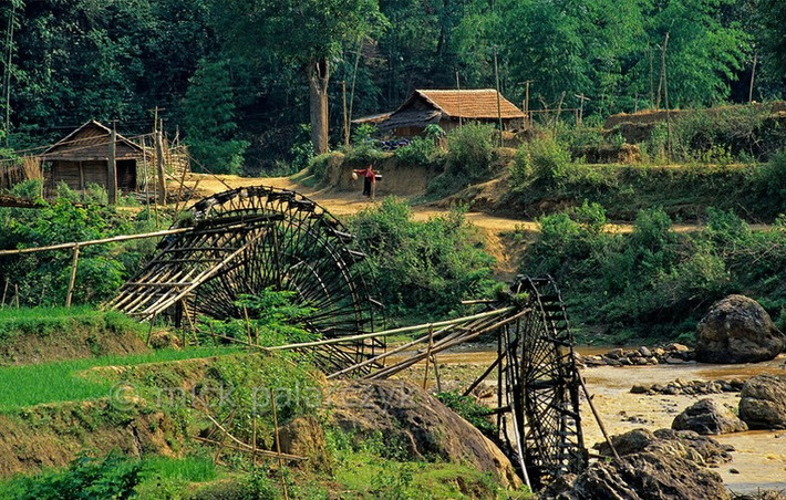 Những "bánh xe nước" ở sông Nậm La.