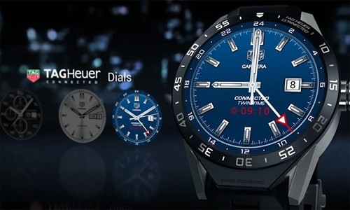 8. Tag Heuer Connected Tag Heuer Connected là chiếc smartwatch Android Wear đầu tiên của hãng đồng hồ trứ danh Thụy SỹTag Heuer. Sản phẩm có mức giá lên tới 1.500 USD (khoảng 34 triệu đồng). Connected sở hữu màn hình LCD 1.5 inch, độ phân giải 360x360 pixel với lớp kính phủ sapphire. Nội lực của mẫuđồng hồ thông minhnày là bộ xử lý Intel Atom Z34XX xung nhịp 1,6GHz, RAM 1GB, bộ nhớ trong 4GB, thỏi pin dung lượng 410mAh. Connected cũng được trang bị kết nối Wi-Fi 2,4GHz, Bluetooth 4.1, micro, cảm biến con quay hồi chuyển, cảm biến xúc giác, cảm biến đo độ nghiêng.