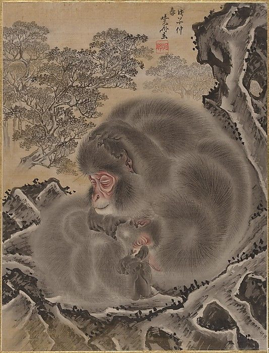 Khỉ trong tranh của Kawanabe Kyosai, thế kỷ 19.