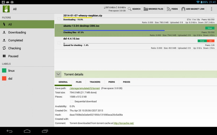 tTorrent: tìm kiếm và download các file torrent bằng điện thoại. tTorrent là một app mạng ngang hàng, giúp việc tìm kiếm và download các file torrent trên điện thoại trở nên dễ dàng. App này được phát hành hoàn toàn miễn phí trên Google Play.