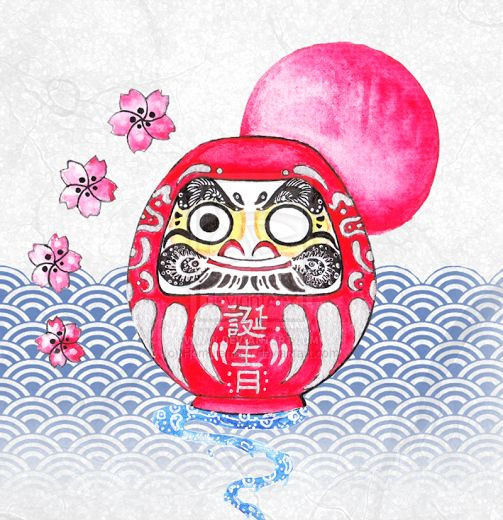Từ tích truyện này, người Nhật sáng tạo ra loại búp bê mang hình tổ sư Đạt Ma ngồi thiền. Việc vẽ mắt cho Daruma được coi là gắn lại mí mắt để búp bê “phục hồi thị lực”. Nhưng người ta chỉ vẽ một bên, để Daruma buộc phải thực hiện điều ước nếu muốn có cả hai con mắt.