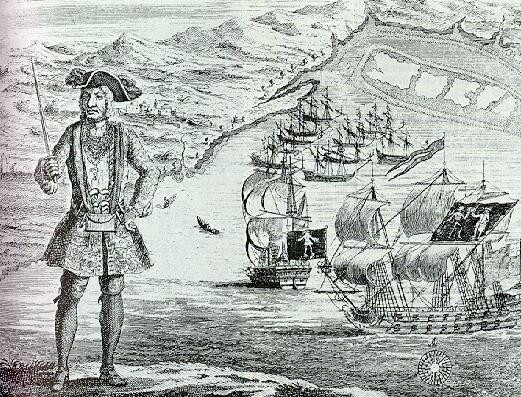 Trùm cướp biển xứ Wales Bartholomew Roberts (1682-1722) xuất thân từ một sĩ quan trong hải quân Anh. Trong sự nghiệp cướp biển của mình, hắn nổi tiếng về sự dũng cảm cùng số tàu cướp được lên đến mức kỷ lục: 400 tàu. Hắn tử trận trong một trận đánh khốc liệt với thuyền trưởng Chaloner Ogle của Hải quân Hoàng gia Anh.