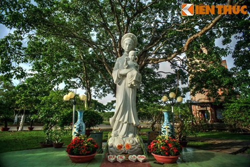 Tượng Đức Mẹ La Vang cũng được đặt ở nhiều nơi trong Thánh địa. Đức Mẹ thường được thể hiện bằng hình ảnh một phụ nữ mặc áo dài Việt Nam bế đứa bé cũng mặc trang phục truyền thống Việt Nam.