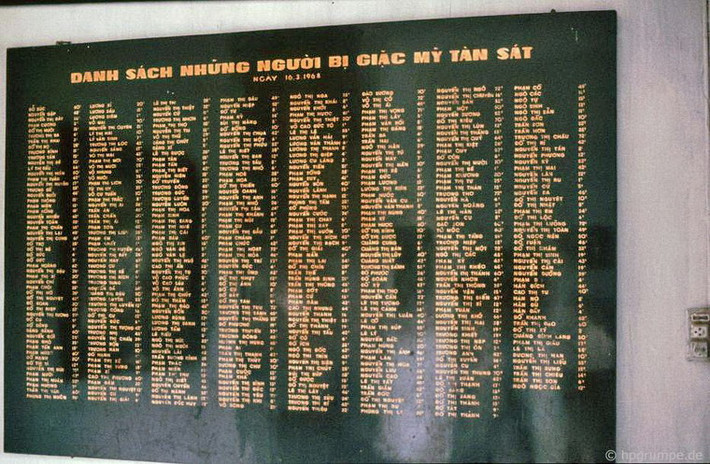 Danh sách những người bị giặc Mỹ tàn sát năm 1968.