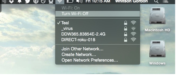 5. Tắt Wi-Fi khi không dùng đến. Nếu bạn muốn đảm bảo an toàn của mình, khi không sử dụng đến internet, hãy tắt chức năng Wi-Fi đi. Thao tác này vô cùng đơn giản, kể cả trên Windows và OS X. Trên Windows, bạn chỉ cần phải chuột vào biểu tượng Wi-Fi trên thanh taskbar và chọn tắt. Trên Mac, phải chuột vào biểu tượng Wi-Fi trên thanh menu, chọn tắt AirPort. Vậy là xong!