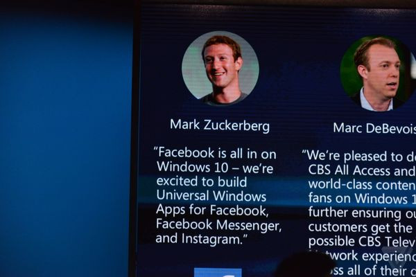 Facebook sẽ có ứng dụng thống nhất trên Windows 10. Chiến lược ứng dụng thống nhất của Microsoft chỉ hoạt động nếu có các ứng dụng thống nhất và Facebook đang giúp cho chiến lược này tiến lên phía trước. Facebook tuyên bố hãng đang phát triển các phiên bản Facebook, Messenger và Instagram cho Windows 10 và CEO Mark Zuckerberg được dẫn lời cho biết Facebook đang tập trung cho nền tảng Windows 10. Sự xuất hiện của các ứng dụng từ Facebook trên smartphone sẽ là bước tiến lớn với nền tảng di động của Microsoft.