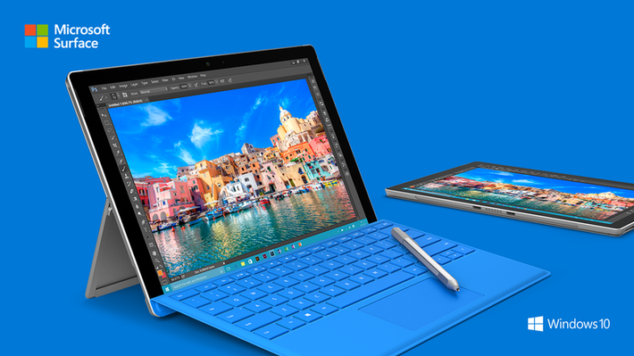 Surface Pro 4: cú vô-lê mới trong cuộc chiến máy tính bảng. Với sự ra mắt của iPad Pro gần đây, tất cả mọi con mắt đều đổ dồn về Microsoft và hãng công nghệ này đã không làm người dùng thất vọng với chiếc Surface Pro 4. Với màn hình 12.3 inch và viền gọn gàng hơn, máy tính bảng này có màn hình lớn hơn trong khi vẫn giữ nguyên kích cỡ của thế hệ cũ cùng với dung lượng bộ nhớ lưu trữ lên tới 1TB và RAM 16GB. Microsoft còn dành nhiều thời gian nói về bút Surface Pen mới cùng với hiệu năng mạnh mẽ hơn 50% khi so sánh với MacBook Air. Surface Pro 4 sẽ mở bán vào cuối tháng 10 với giá khởi điểm là 899 USD.
